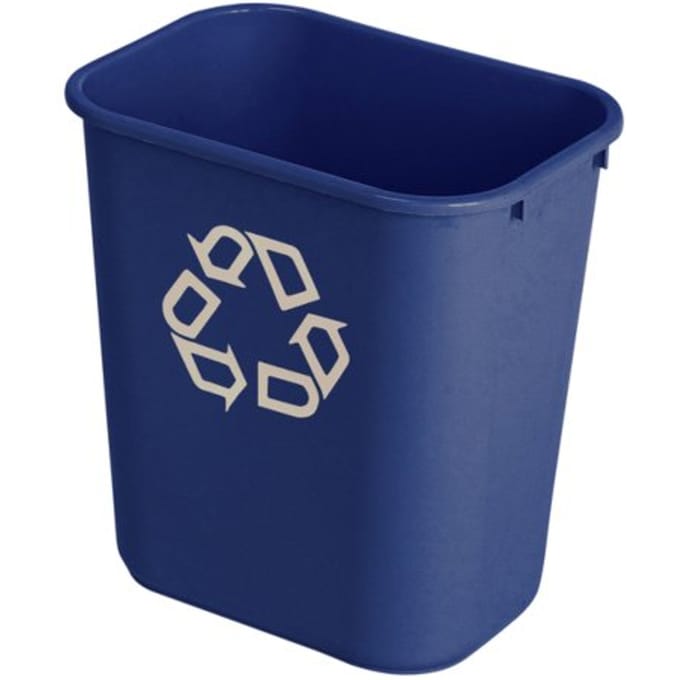 Papierbak rubbermaid recycling medium 26l blauw