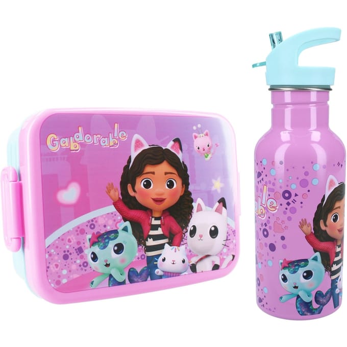 Gabby's Lunchset - Lunchbox - Aluminium Drinkfles - Paars