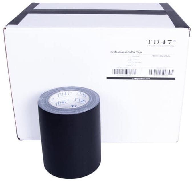 TD47 Professional Gaffa Tape 150mm x 25m Mat Zwart (Doos 6 Rollen)