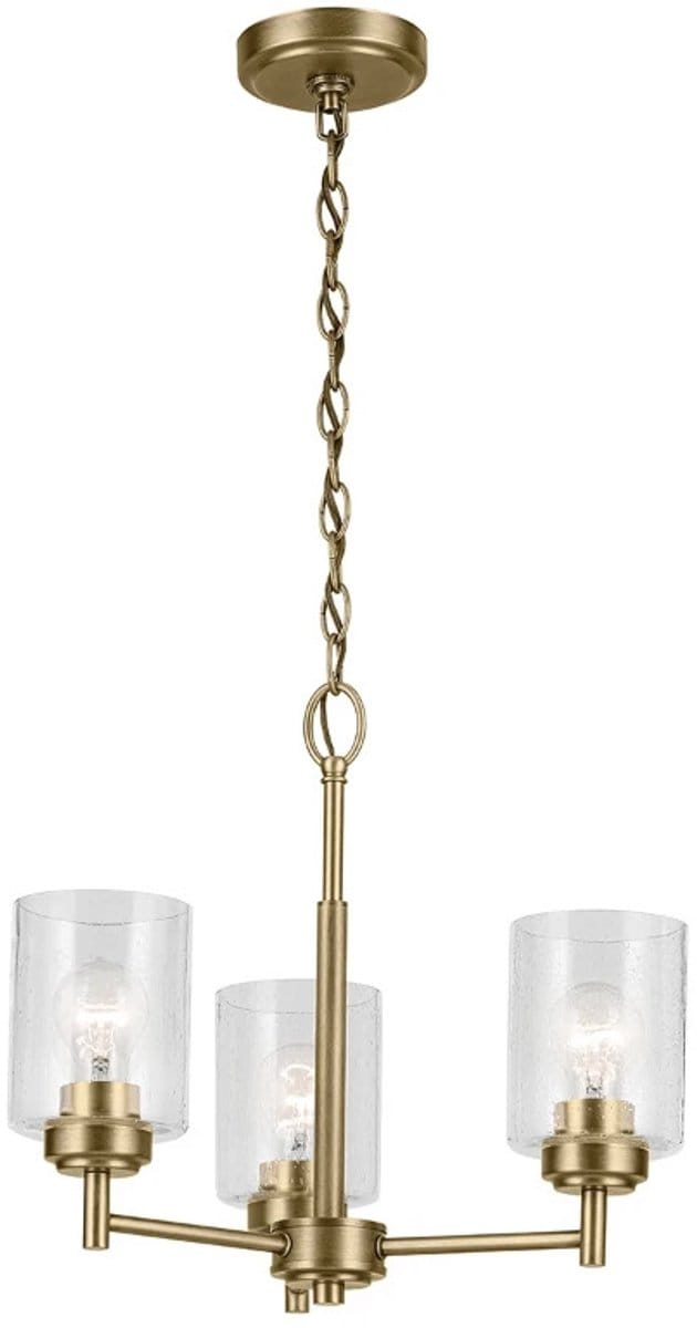 Kichler LED Kroonluchter | 3X E27 Max 60W | Natural Brass