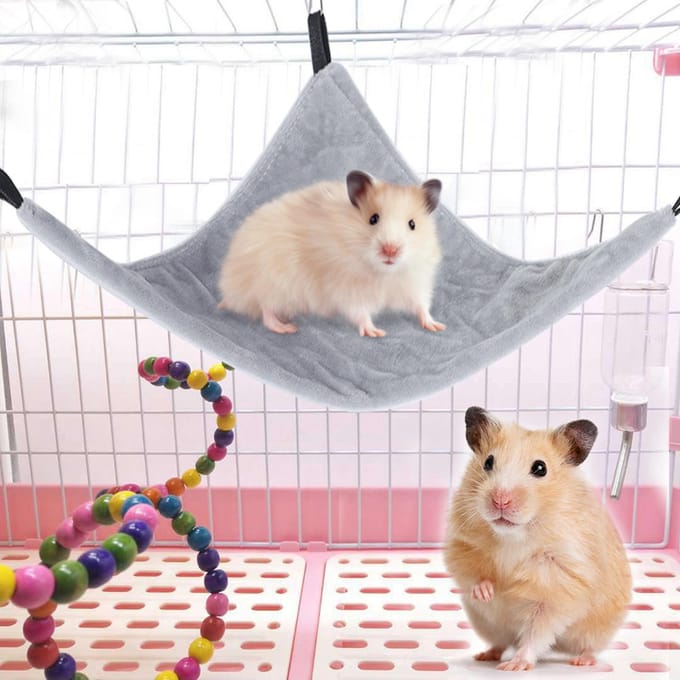 Klein huisdier Driehoek Hangmat Hangbed voor Eekhoorn Hamster Suikereekhoorn Cavia(grijs) grijze kleur