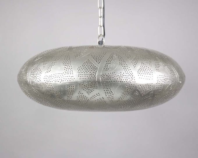 Safaary - Oosterse Hanglamp Chaimae Nikkel Goud Ø 49 x 23cm