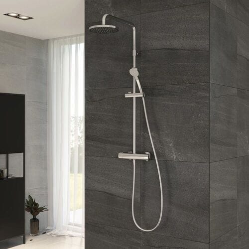 Megabad Profi Collection House thermostatic shower system with overhead shower Ø 20 cm MBTH1D1805