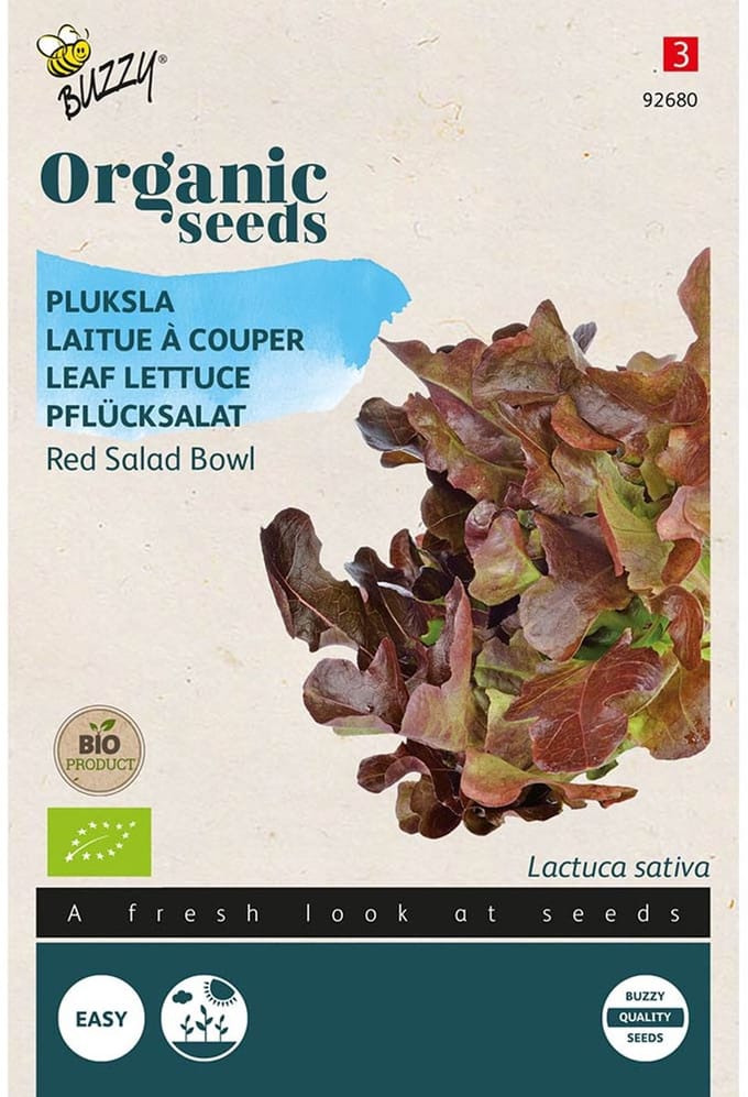 Pluksla 'Red Salad Bowl' Bio - Rode Bladeren met Frisse, Knapperige Smaak