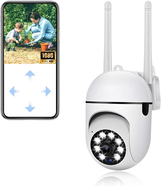 Beveiligingscamera - Wifi camera - Huis bewaken - 360 graden dekking - 1080p HD - Wit