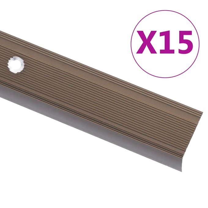 vidaXL - Trapneuzen - L-vormig - 15 - st - 100 - cm - aluminium - bruin
