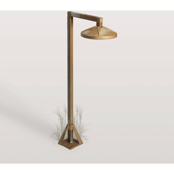 Moretti Luce LED sokkellamp Aura Disk, 50 x 19 cm, antiek messing