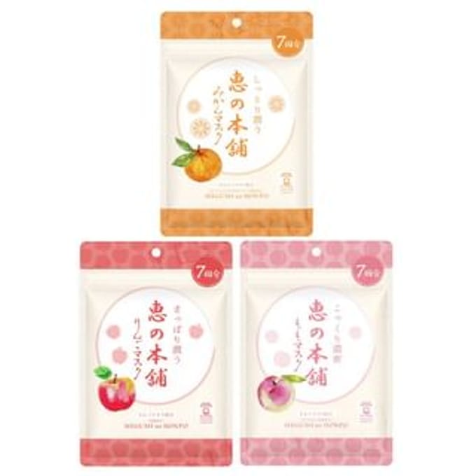 megumi no honpo - Fruit Mask Peach Super Moist - 7 pcs