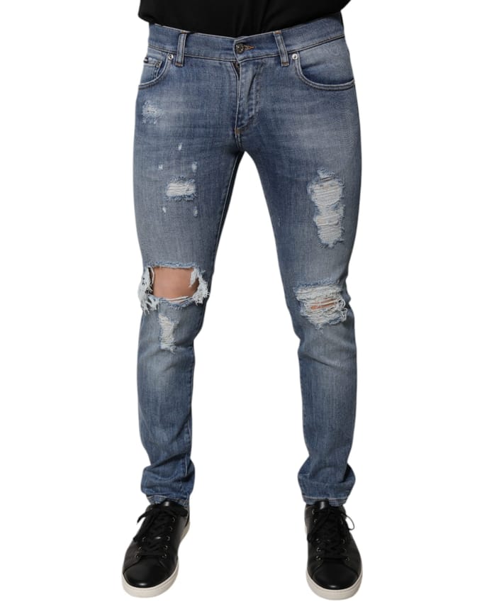 Slim Fit Gescheurde Jeans