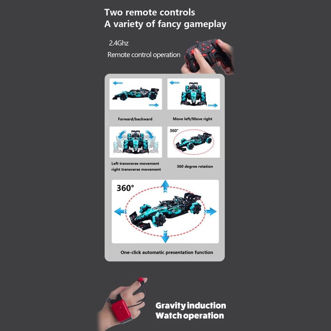Afstandsbediening Spray Car Afstandsbediening Stunt Car 2,4 GHz met functie 360 ​​graden rotatiedemonstratie 2 battery blauw