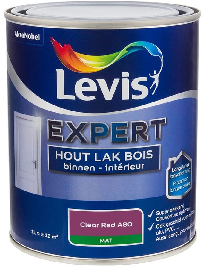 Levis - Expert Hout Lak Binnen Mat Mix - Clear Red A80 - Mengverf - 1 L