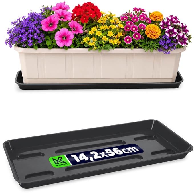 KADAX Bloempotstandaard Bloempotten 60cm Balkondoos Plastic Dienblad - Grafiet