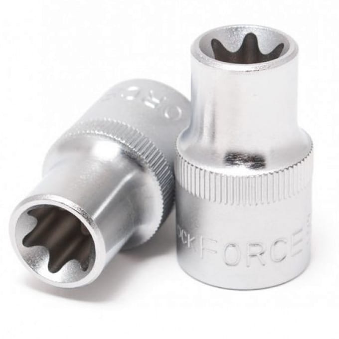Rockforce Torx Dop E12 - 1/2" Aansluiting - Externe Torx (E-profiel) - Chroom-Vanadium Staal - Star Socket - RF-54612