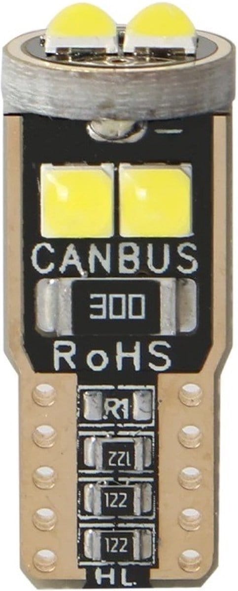 2x T10 LED - CANBUS - Extra fel - 6SMD - 12V - Wit