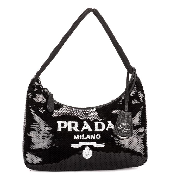 Re-Edition 2000 Sequinned Mini Bag   Handtas