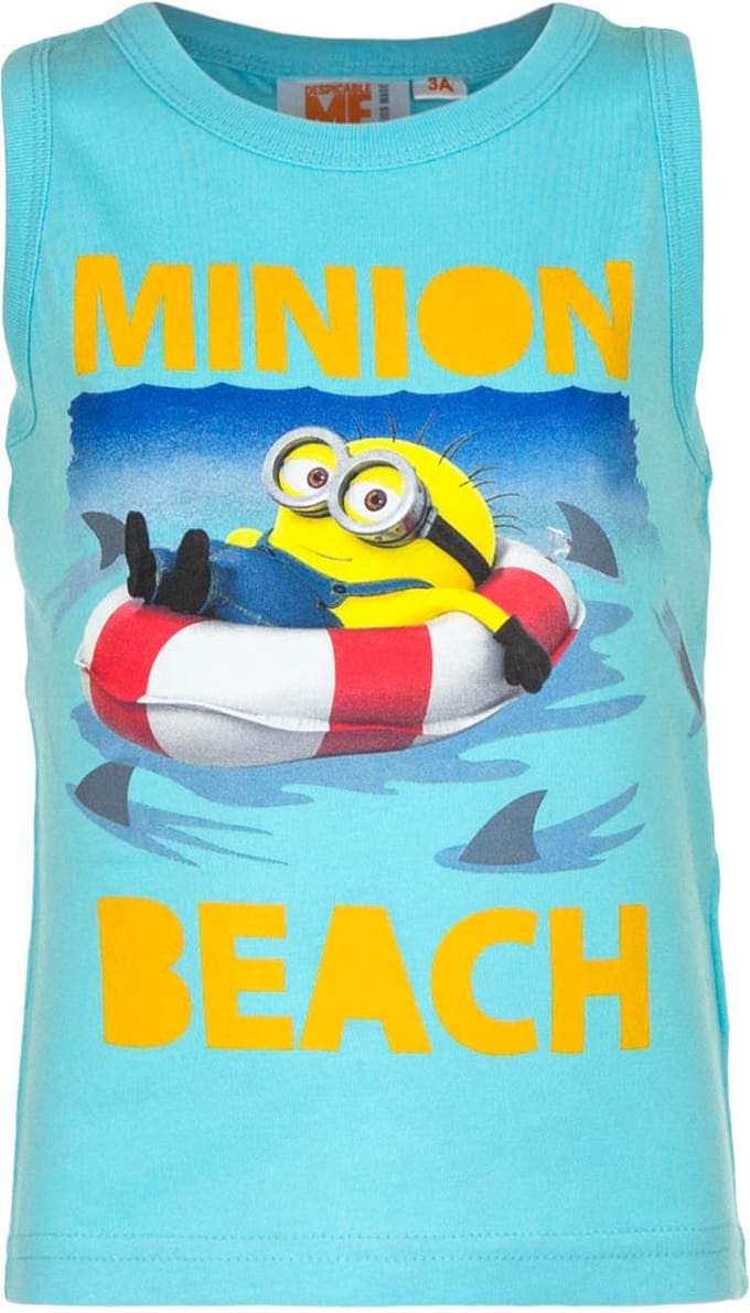 Minions Shirt - Mouwloos - Blauw - Maat 104