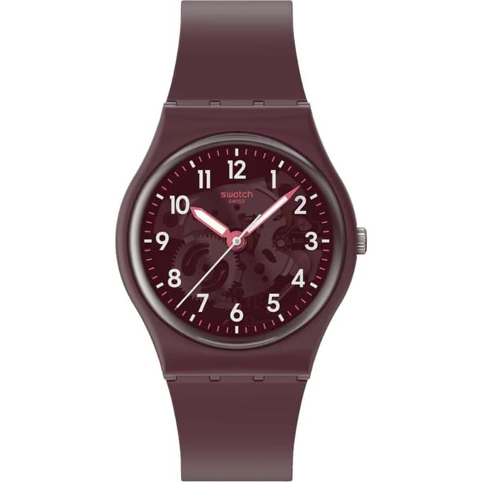[Swatch] Montre THRU THE CROWN GLASS GENT BIOSOURCÉE SO28R115 Rouge black