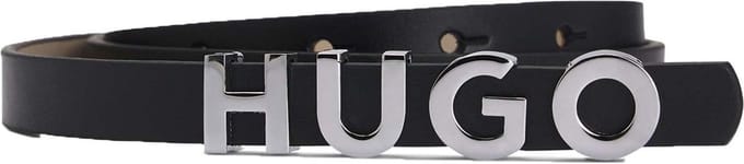 HUGO Leren Riem Zula Leather Belt 1,5 cm W75 Black Zwart