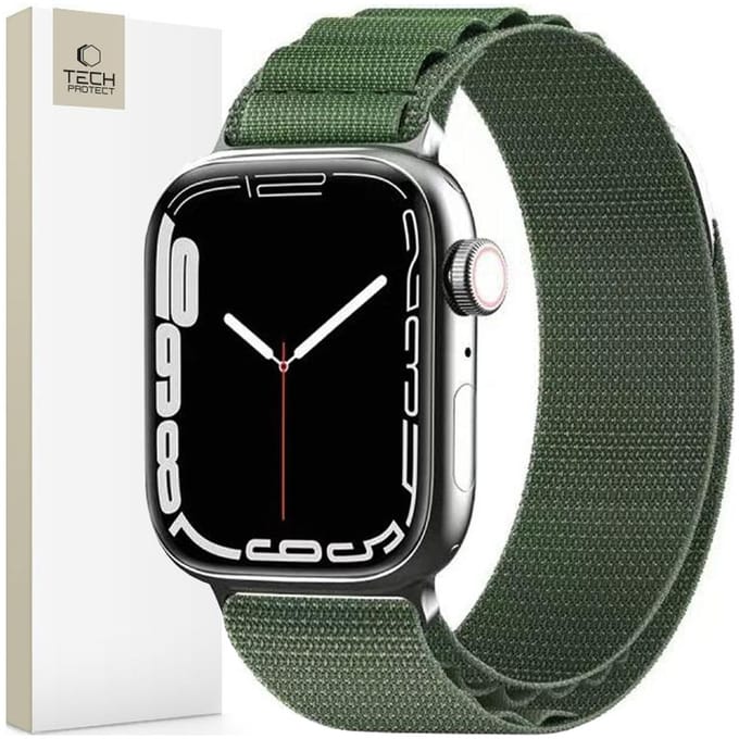 Tech-Protect Nylon Pro Strap for Apple Watch 4 / 5 / 6 / 7 / 8 / 9 / SE / Ultra 1 / 2 (42 / 44 / 45 / 49 mm) - Dark Green