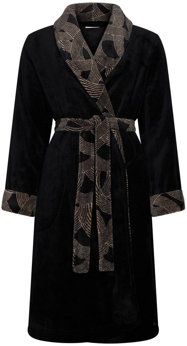 Pastunette Premium - Badjas - Balance - Zwart - Fleece - Maat M