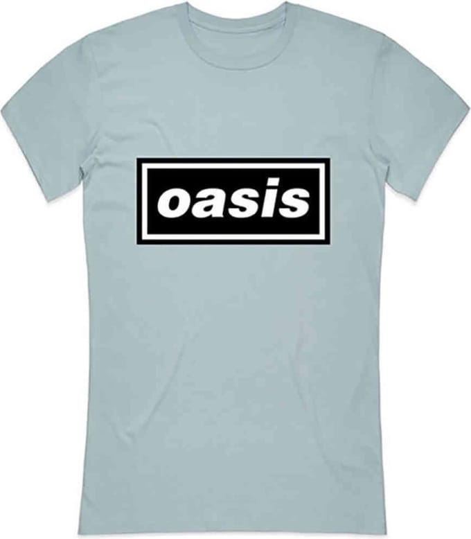 Oasis - Decca Logo Dames T-shirt - S - Blauw