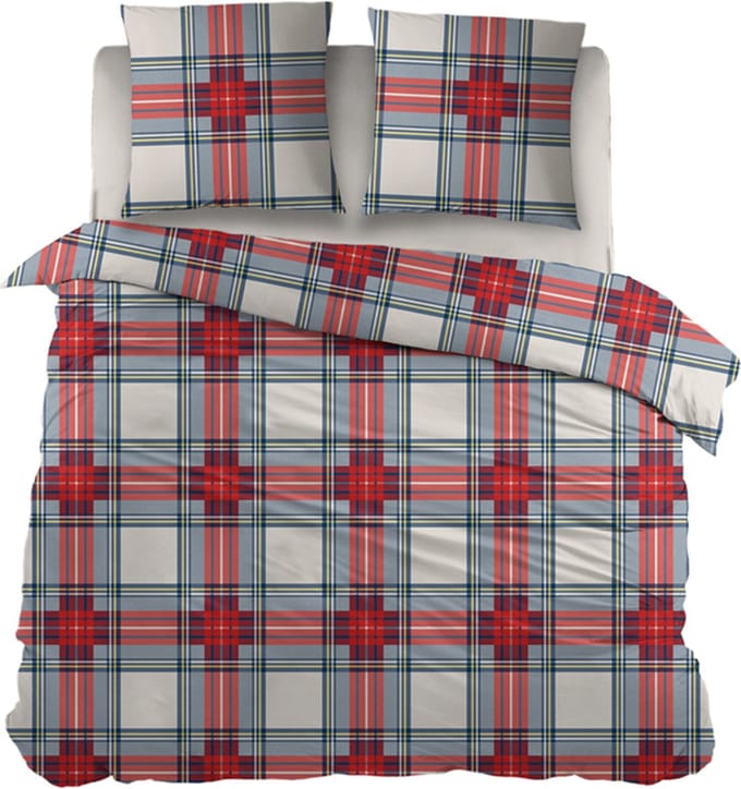 Snoozing Elies Dekbedovertrek - Extra breed - 260x200/220 cm - Rood/Wit