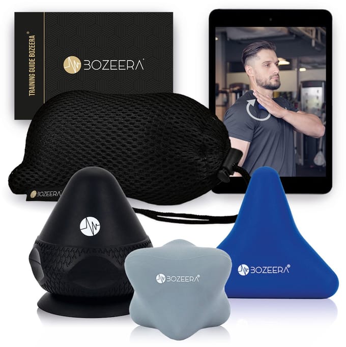 BOZEERA Triggerpoint Drukknop Set - Triggerpoint Massage – Triggerpoint Tool Met Zuignap - Spierpijn Verlichting - Bevordert Doorbloeding - Triggerpoint Set (3 stuks) - Inclusief Video Handleiding Poster & Tas
