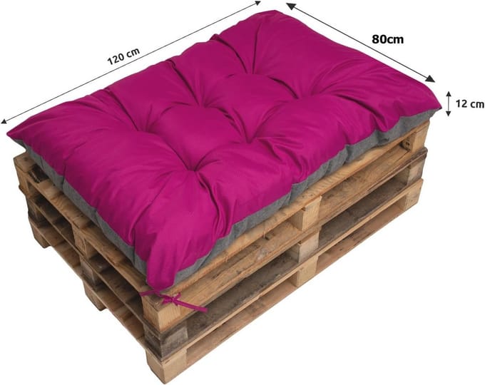 Groot Vloerkussen of Palletkussen (120x80 cm) in Roze