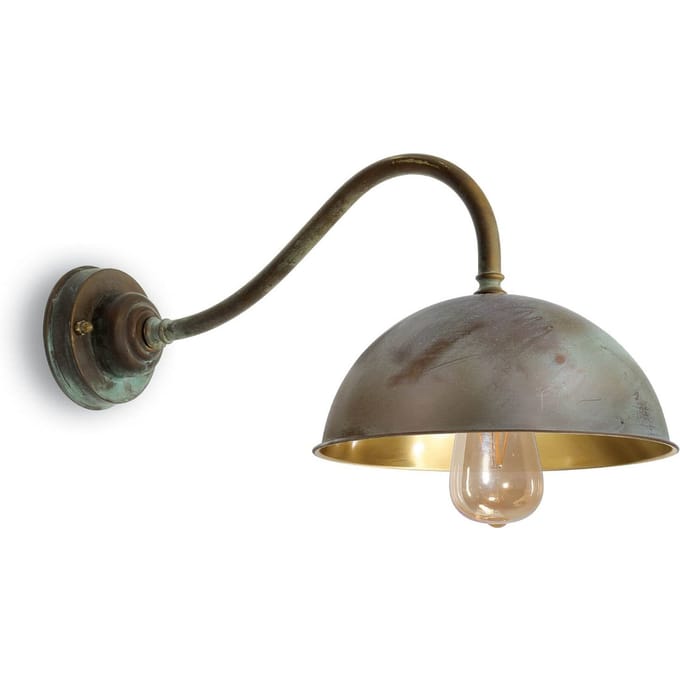 Moretti Luce Wandlamp Circle messing antiek/gepolijst ber. 49cm