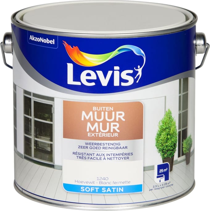 Levis - Muur Buiten - Hoevewit - 2,5 L