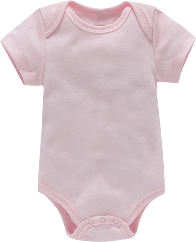 baby jumpsuit korte mouw tas scheet jurkje roze (3M)