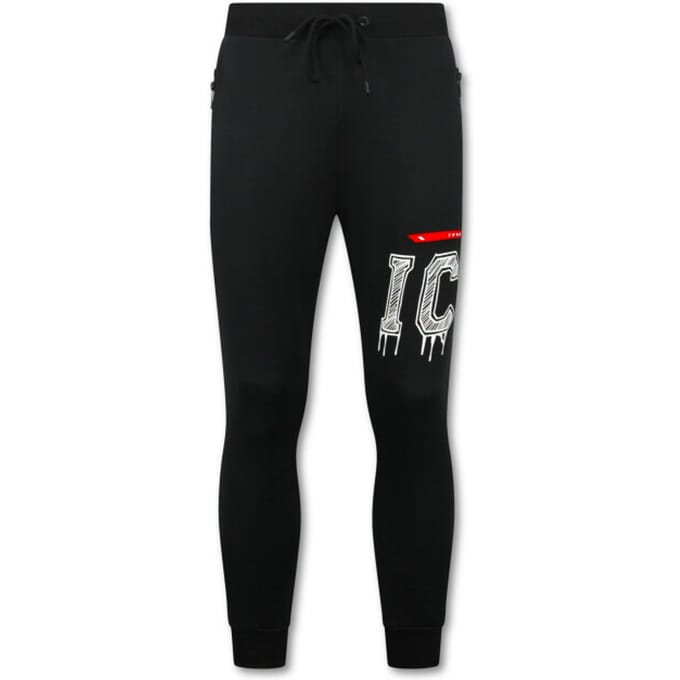 Dik Geweven Joggingbroek Heren ICON - Trainingsbroek Heren Lang - 5777 - Zwart