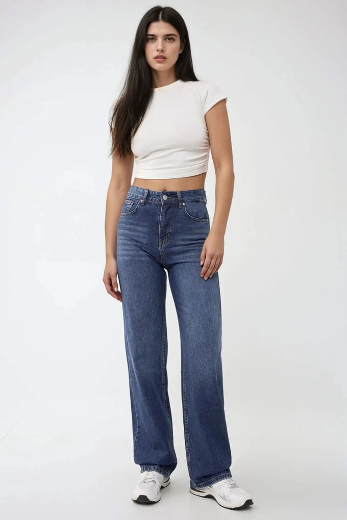 Hoge Taille Recht Gesneden Jeans