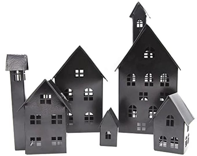 Set van 5 decoratieve lichthuisjes voor tuin en huis