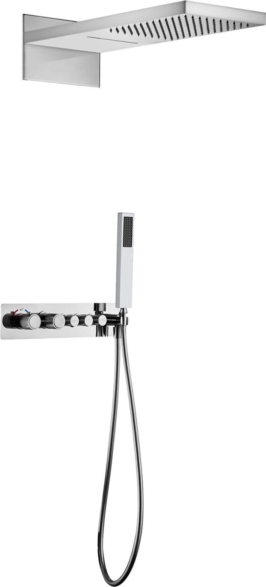Mawialux thermostatische inbouw regendoucheset - waterval - Dex - chroom
