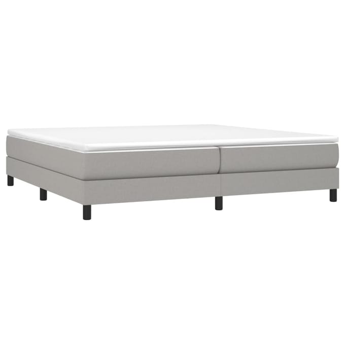 vidaXL - Boxspring - bed - stof - lichtgrijs - 200x200 - cm