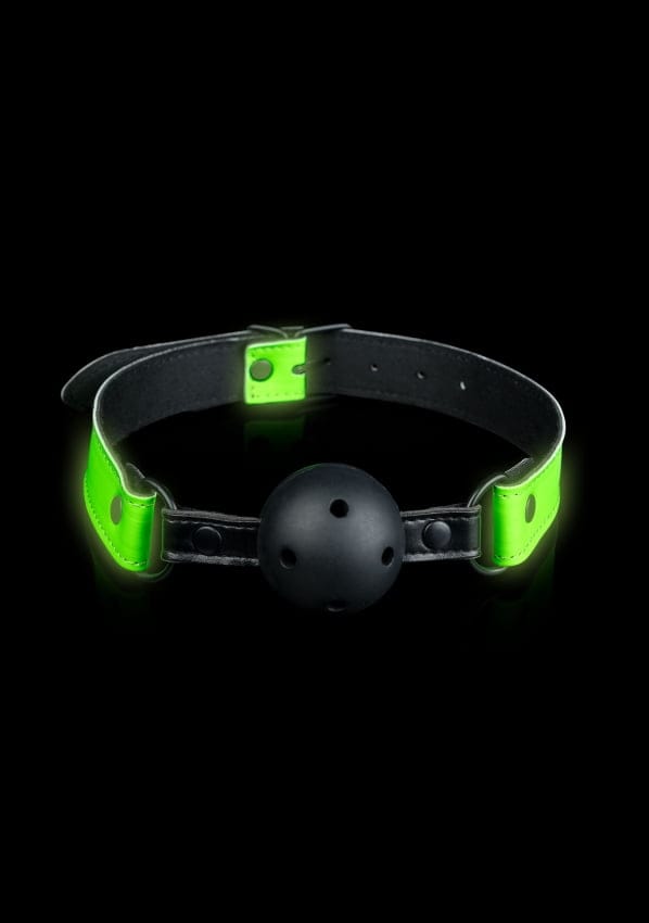 Shots - Ouch! Adembare Bal Gag neon green/black