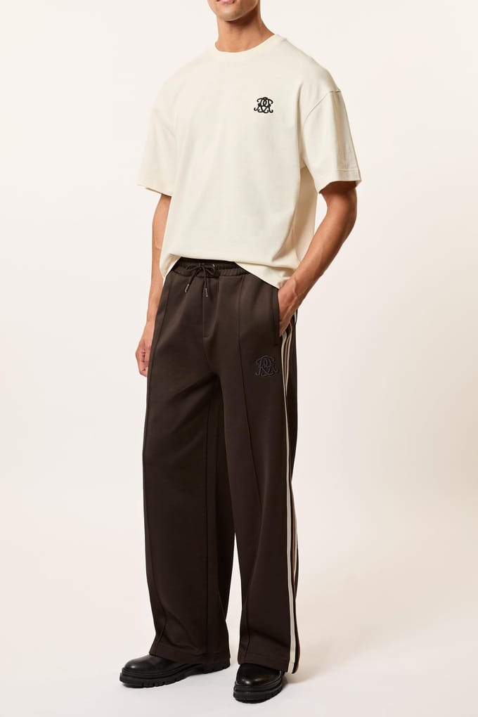 Reiss Drawstring Wide Leg Joggers Brown Taglia: S | Pantaloni Outlet | Uomo | Marrone