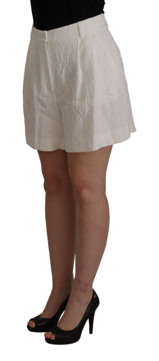 Dolce & Gabbana Witte Hoge Taille Culotte Katoenen Dames Shorts