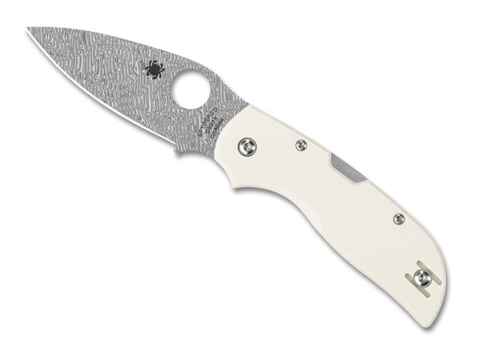 Spyderco Chaparral Ivory G10 Damasteel PE – Exclusieve Elegantie Met Damasteel DS93X Grabak