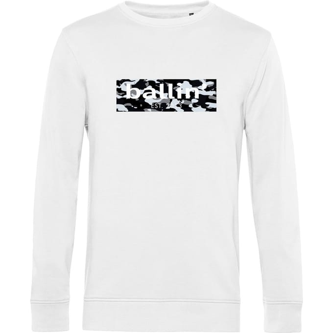 Heren Sweaters met Ballin Est. 2013 Camo Block Sweater Print - Wit - Maat XS