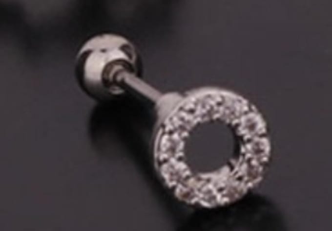 Rondje oorbel / oorpiercing | zilver gekleurd | verkocht per stuk