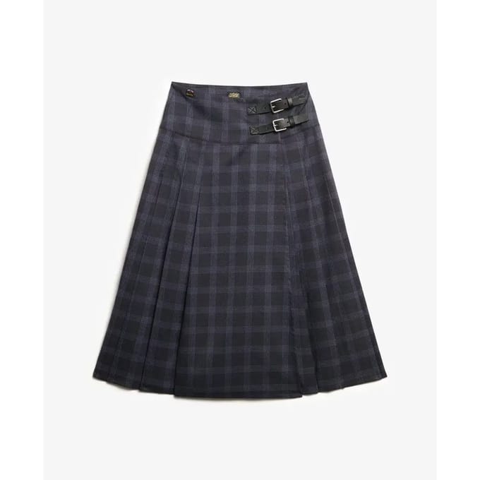 Superdry - Halflange geruite plooirok - Dames - Rokken