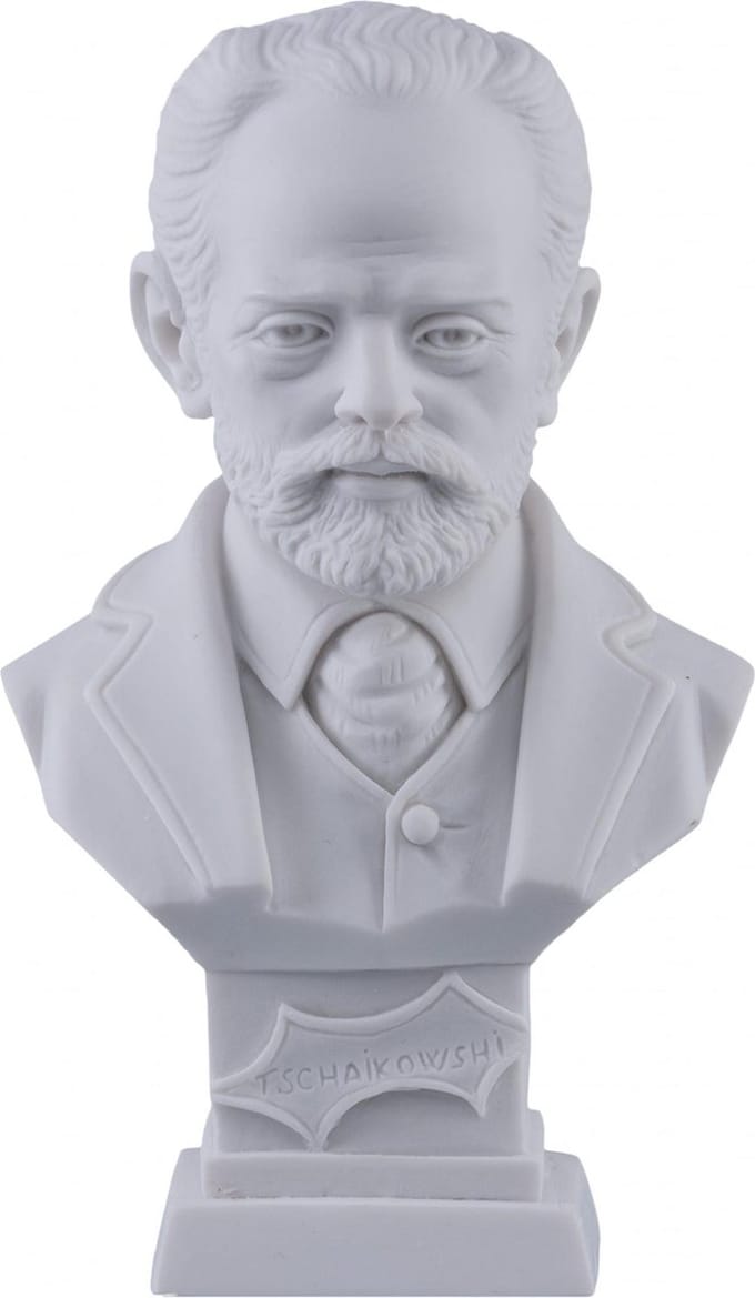 Albast borstbeeld Tsjaikovski - 11 cm