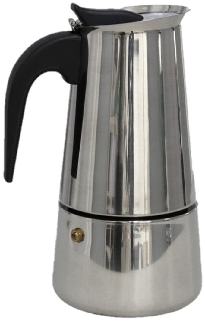 Gerimport Espresso koffiemaker - voor 4 kopjes - Percolator - RVS - zilver - 16 cm - Mokkakan
