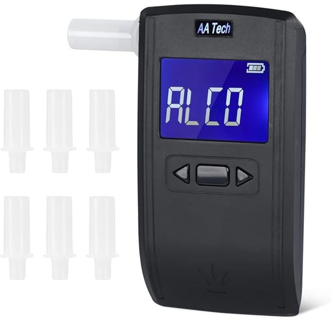 Zyrex® Alcoholtesters - Alcoholtester - Blaastest Alcohol - Zwart - 13cm x 9cm x 3cm