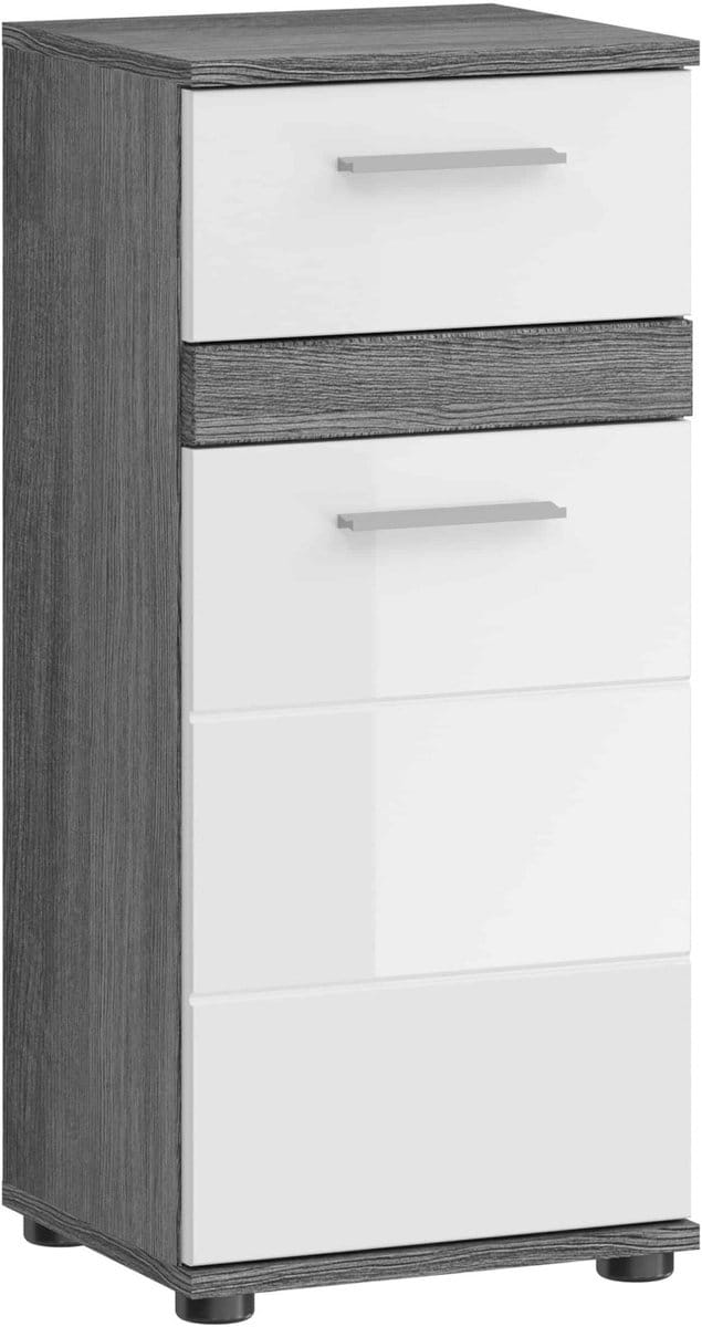 Blake staande kast wit hoogglans MDF TZ rook zilver NB - 31x35x79cm