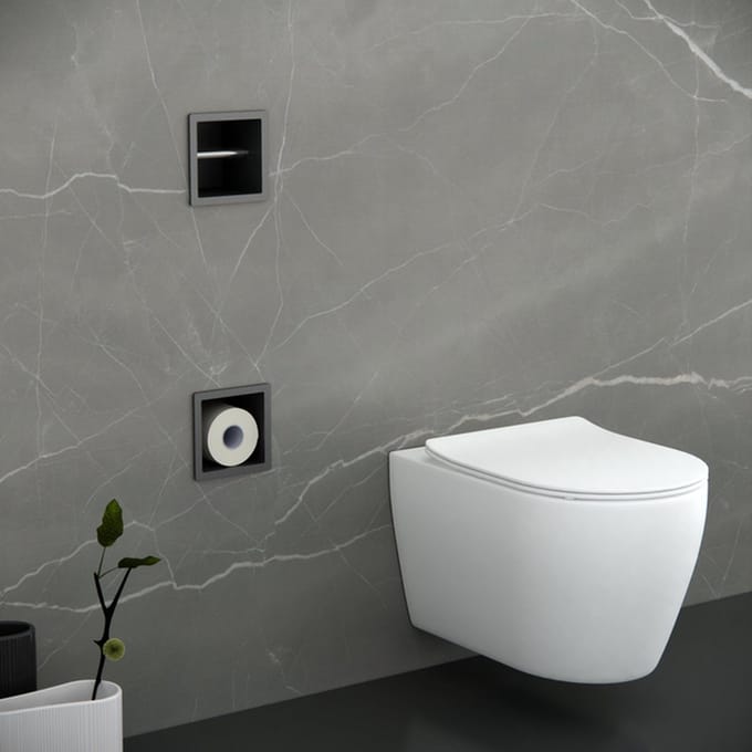 FugaFlow Eccelente Acces Inbouw Reserve- en toiletrolhouder - Gun metal -