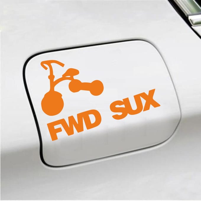 Bumpersticker - FWD SUX - 12,2 X 18 - Oranje
