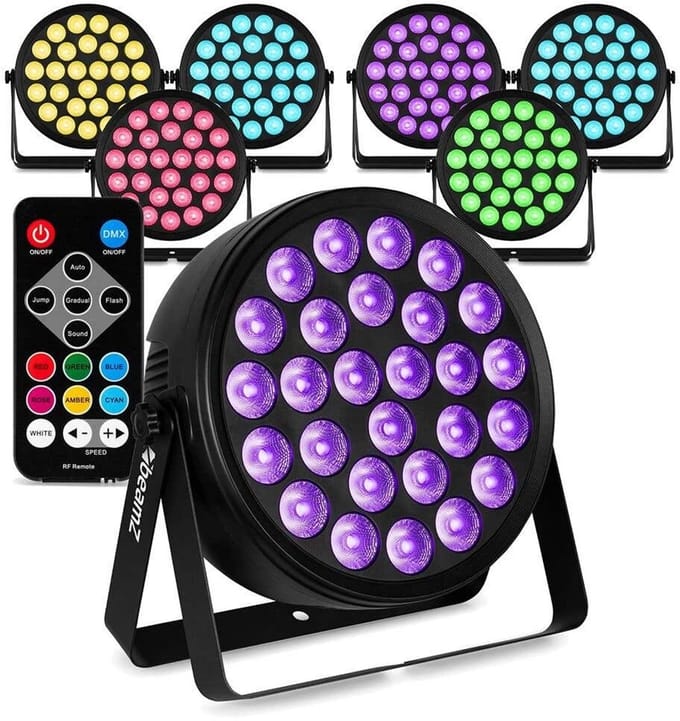 BeamZ set van 8 BCC260 LED PAR - PAR spot met 27x 6W LED’s - Blacklight met afstandsbediening